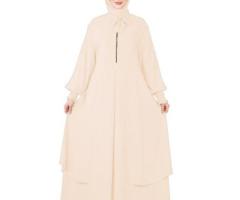 عبايه الخامة كريب رويال مكون من 1 قطع موديل 8006 , بيج