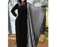 اسدال خروج بالطرحه شيك جدا بتصميم بسيط وأنيق لون أسود فى ابيض