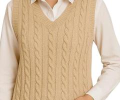 ميزا جيليه نسائي محبوك بدون أكمام