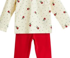 بلوزة مطبوعة وبنطلون لجينجز للبنات