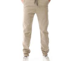 سروال رياضي بخصر مرن مع حبل سحب من أندورا - بيج