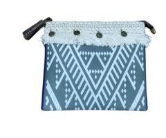 Lava حقيبة كلاتش قطنية مخملية يدوية الصنع