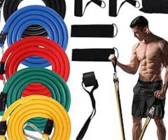 مجموعة حزام مقاومة بمقبض لتمارين اللياقة البدنية
